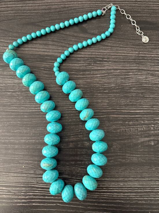 R.J. Graziano Jewelry - R.J. Graziano Turquoise Multi-Sized Beaded Statement Necklace